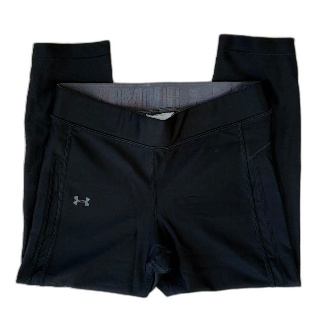 Under Armour Women's Heatgear Branded Waistband Compression Capri Leggings Sz M